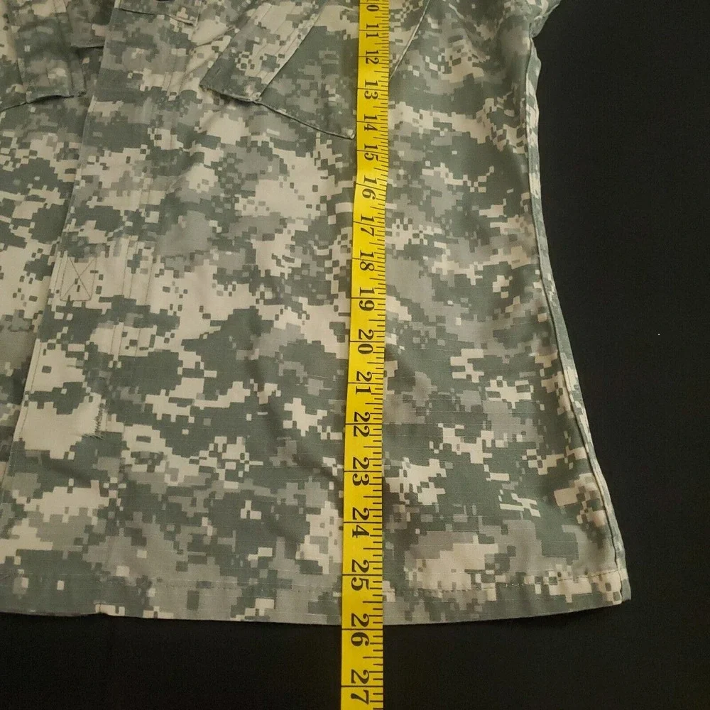 US Army Jacket Mens S Long Digital Camo Coat Combat Jacket Full Zip Size Small